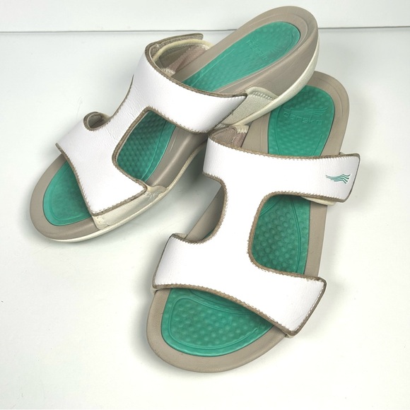 Dansko Adjustable Sandals White Grey Velcro Strap Arch Support - Picture 1 of 12